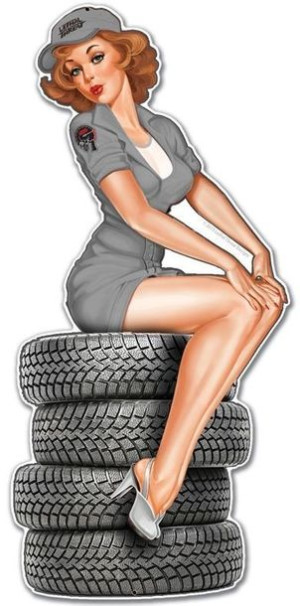 Szyld 61 x 30, Tire Girl, USA Hit Prezent