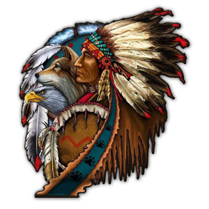 Szyld 38x35, Indian Shield, USA Hit Prezent