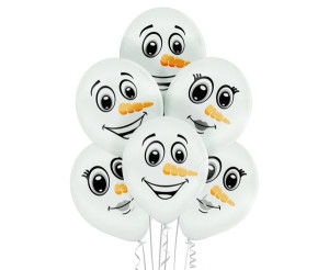 Balony Lateksowe Bałwanki Zima 6 Sztuk