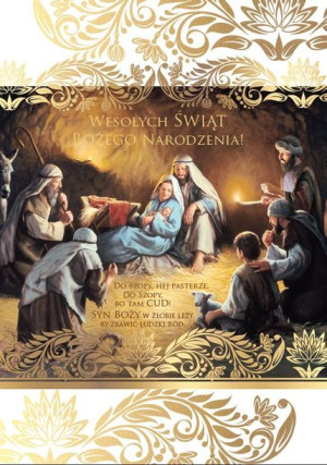 Kartka świąteczna złocona PP1695