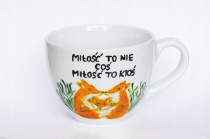 Kubek ręcznie malowany - lisy