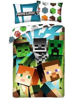 Pościel Bawełniana MINECRAFT 140x200 Creeper Steve