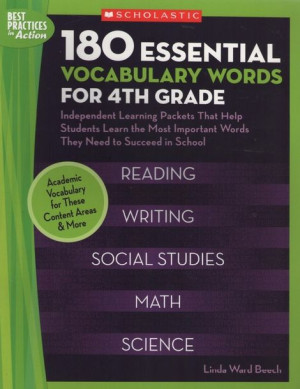 Scholastic 180 Essential Vocabulary Words Grade 4