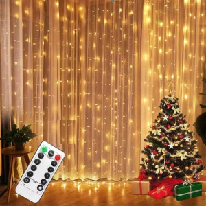 Kurtyna Girlanda Świetlna Led 3mx3m Lampki Ciepły