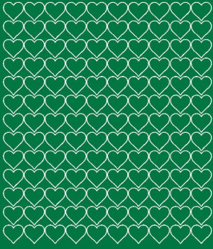 Naklejki na ścianę serca walentynki 2 cm zielony mat