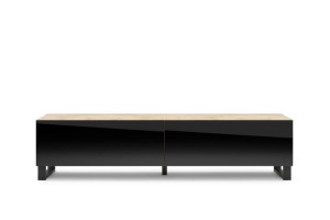 Szafka Rtv Wotan/czarny Połysk 200 Cm Metal