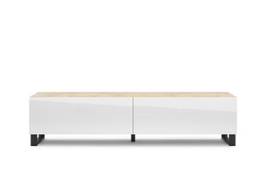Szafka Rtv Wotan/biały Połysk 200 Cm Metal
