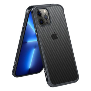 Etui IPHONE 13 PRO Sulada Carbon Fiber Obudowa Hybrydowa czarne
