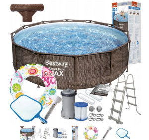 Bestway 56709 9w1 basen stelażowy 366x100 rattan