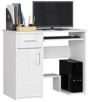 Biurko Jay 90 Cm Białe Akryl Wysoki Połysk