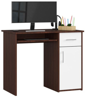 Biurko Pin 90 Cm Wenge / Białe Wolnostojące