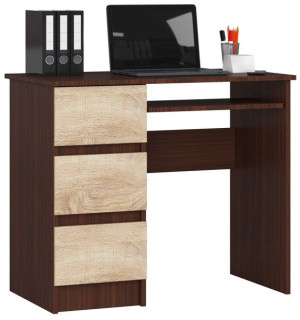 Biurko Komputerowe A-6 90 Cm Lewe Wenge / Sonoma