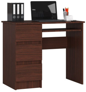 Biurko Komputerowe A-6 90 Cm Lewe Wenge