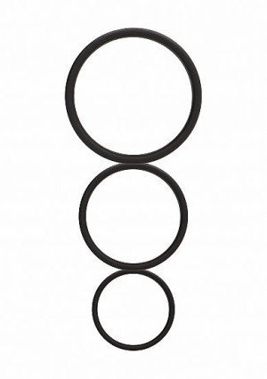 Flat Cock Ring Set - Black