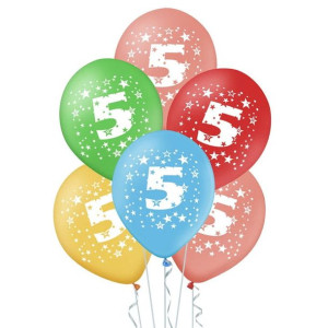 Balon Lateksowy Cyfra 5 5szt C1a