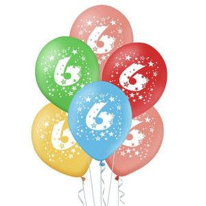 Balon Lateksowy Cyfra 6 5szt C1a