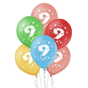 Balon Lateksowy Cyfra 9 5szt C1a