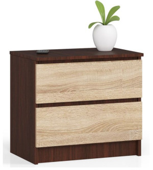 Szafka Nocna K 60 Cm 2 Szuflady Wenge / Sonoma