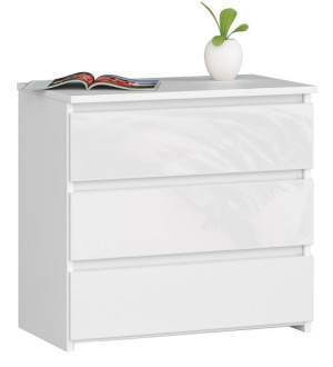 Szafka Nocna Cl3 60 Cm Biała / Biały Połysk