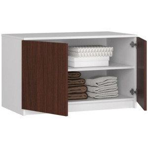 Nadstawka na szafę S 90 cm - biała-wenge - 2 drzwi