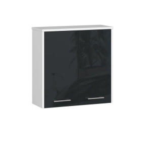 Szafka Wisząca W 60 Cm Fin 2d Biała / Grafit Połysk