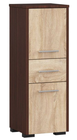 Szafka - Słupek Regał Łazienkowy Fin 2d 1sz Wenge / Sonoma