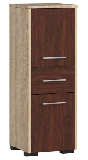 Szafka - Słupek Regał Łazienkowy Fin 2d 1sz Dąb Sonoma / Wenge
