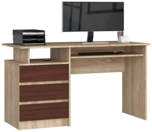 Biurko Clp 135 Cm Dąb Sonoma / Wenge Wolnostojące
