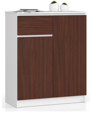 Komoda K 80 Cm 2 Drzwi 1 Szuflada Biała / Wenge