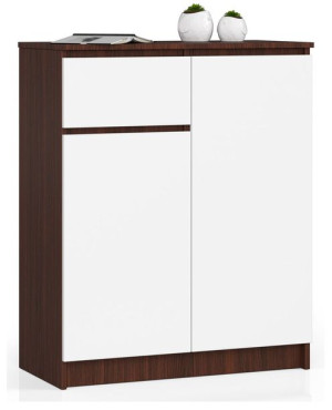 Komoda K 80 Cm 2 Drzwi 1 Szuflada Wenge / Biała