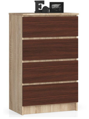 Komoda K 60 Cm 4 Szuflady Sonoma / Wenge