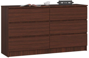 Komoda K 140 Cm 6 Szuflad Wenge
