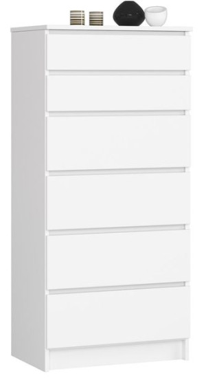 Komoda K 60 Cm 6 Szuflad Biała