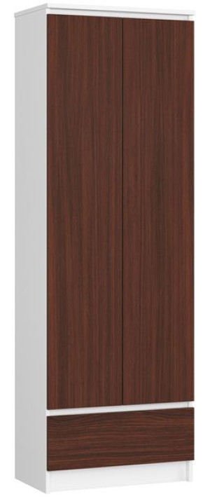 Regał Biurowy Szafa R 60 Cm Clp 1 Szuflada 2 Drzwi Biały / Wenge