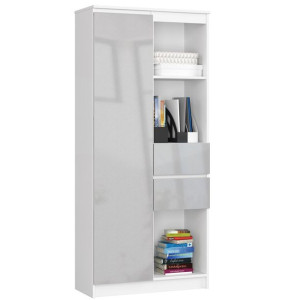 Regał Biurowy R 80 Cm Clp R15 Biały / Metalik Połysk