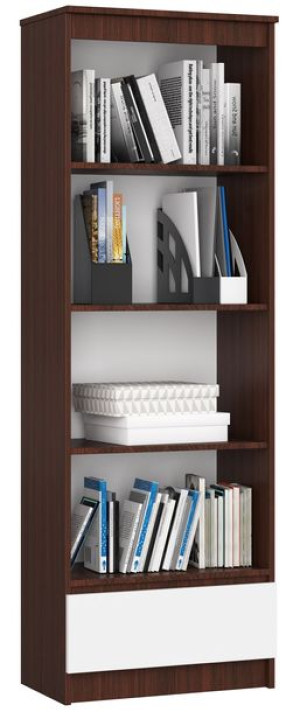 Regał R 60 Cm Clp 1 Szuflada 4 Półki Wenge / Biały