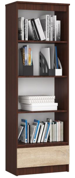 Regał R 60 Cm Clp 1 Szuflada 4 Półki Wenge / Sonoma