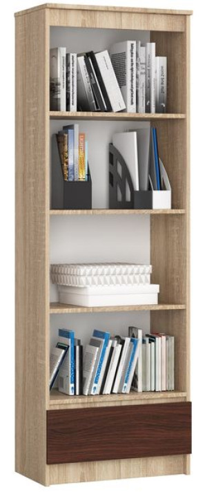 Regał R 60 Cm Clp 1 Szuflada 4 Półki Sonoma / Wenge