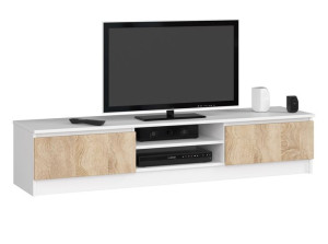 Szafka Rtv 160 Cm Biała / Sonoma