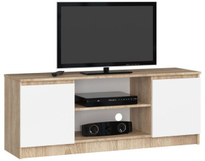 Szafka Rtv 140 Cm 2d 1p Sonoma / Biała