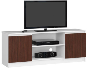 Szafka Rtv 140 Cm 2d 1p Biała / Wenge