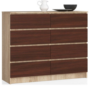 Komoda K 120 Cm 8 Szuflad Sonoma / Wenge