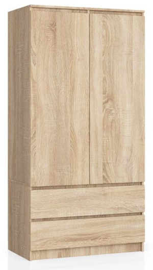 Szafa S 90 Cm 2 Drzwi 2 Szuflady Sonoma