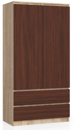 Szafa S 90 Cm 2 Drzwi 2 Szuflady Sonoma / Wenge