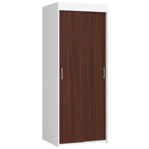 Szafa przesuwna do przedpokoju 70 cm - biała-wenge - 2D