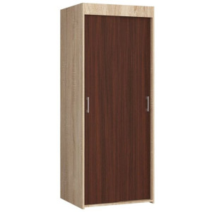Szafa przesuwna do przedpokoju 70 cm - dąb sonoma-wenge - 2D