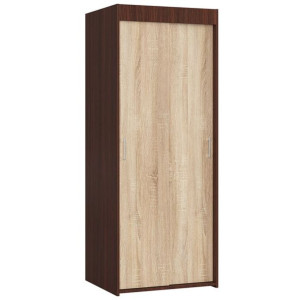 Szafa przesuwna do przedpokoju 70 cm - wenge-dąb sonoma - 2D