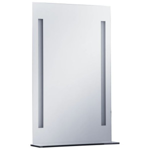 Ścienne lustro łazienkowe z LED, z półką, 60 x 80 cm