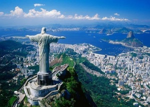 Corcovado und Christusstatue, Rio de Janeiro, Brasilien - fototapeta 254x18
