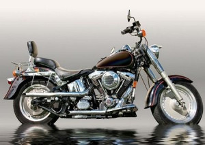 Czarny Motocykl - fototapeta 175x115 cm